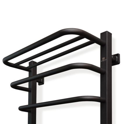 Elektriline rätikuivati termostaadiga FORTIS 155W 80x48 cm IP44 must parempoolne