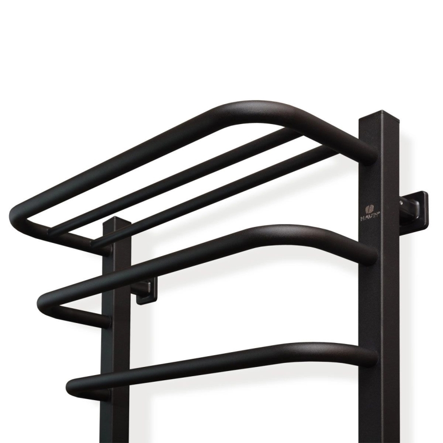 Elektriline rätikuivati termostaadiga FORTIS 155W 80x48 cm IP44 must parempoolne