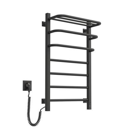 Elektriline rätikuivati termostaadiga FORTIS 155W 80x48 cm IP44 must parempoolne