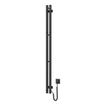 Elektriline rätikuivati termostaadiga SILOUETTE 106W, 150 x 9 cm, must, parempoolne