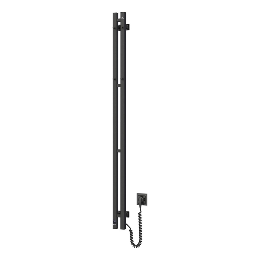 Elektriline rätikuivati termostaadiga SILOUETTE 200W/230V 150,6cm IP44 must parempoolne