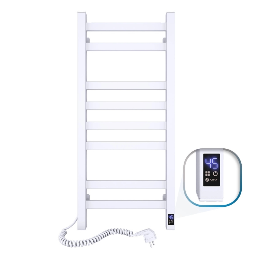 Elektriline rätikukuivati termostaadiga AVANGARD 105W 80x36 cm valge, vasakpoolne
