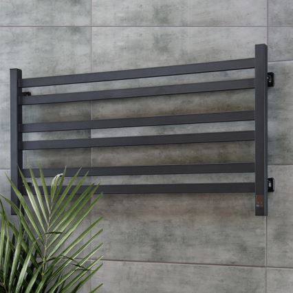 Elektriline rätikukuivati termostaadiga AVANGARD 181W, 50x90 cm, must, vasakpoolne