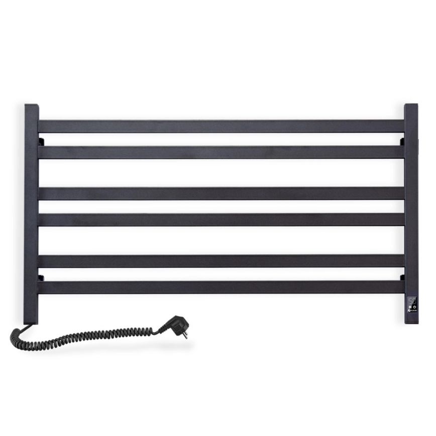 Elektriline rätikukuivati termostaadiga AVANGARD 181W, 50x90 cm, must, vasakpoolne