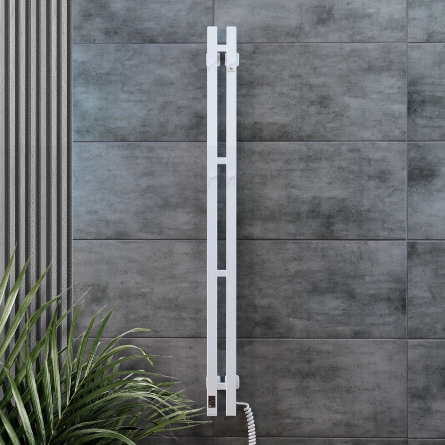 Elektriline rätikukuivati termostaadiga SILOUETTE 106W 150x9cm valge parempoolne