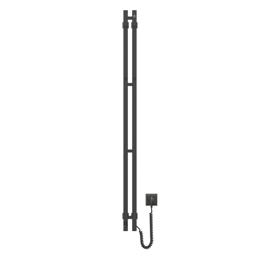 Elektriline rätikuivati termostaadiga SILOUETTE 200W/230V 150,6cm IP44 must parempoolne