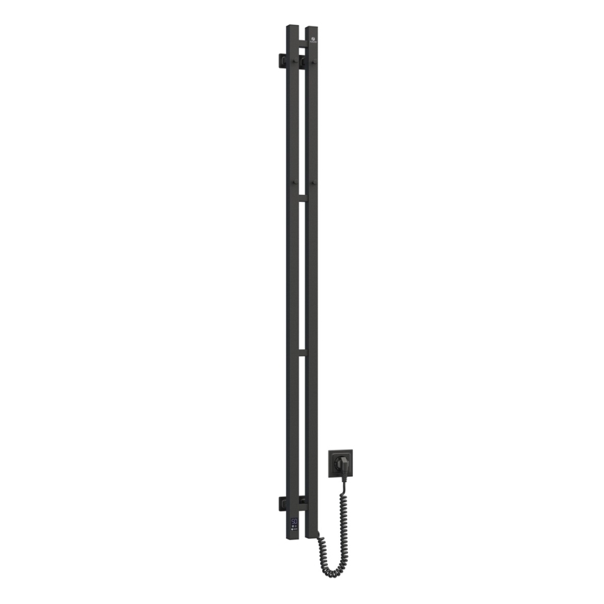 Elektriline rätikuivati termostaadiga SILOUETTE 200W/230V 150,6cm IP44 must parempoolne