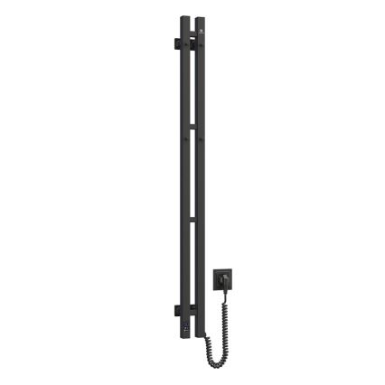 Elektriline rätikukuivati termostaadiga SILOUETTE 70W 120x9 cm must, parempoolne
