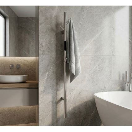 Elektriline torukujuline rätikukuivati 118 cm, 30 W, roostevabast terasest