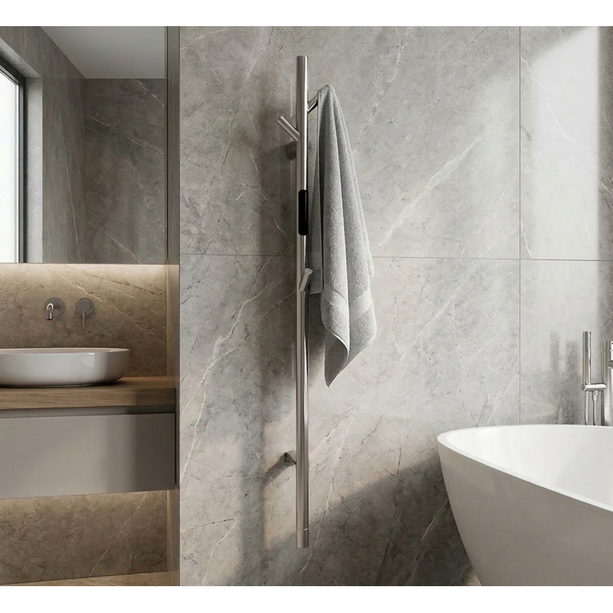 Elektriline torukujuline rätikukuivati 118 cm, 30 W, roostevabast terasest