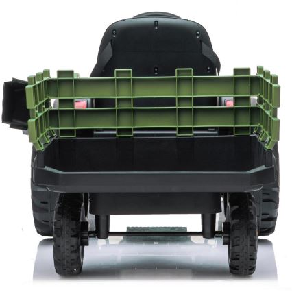 Elektriline traktor koos haagisega 2x30W/7000 mAh must/roheline + kaugjuhtimispult