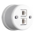 Elhard - Keraamiline retro andmepesa 2xRJ45 valge