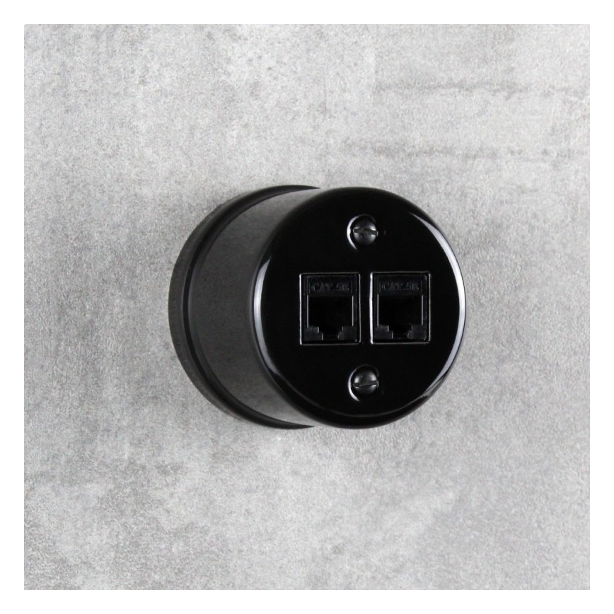 Elhard - keraamiline retro andmepesa 2×RJ45 must