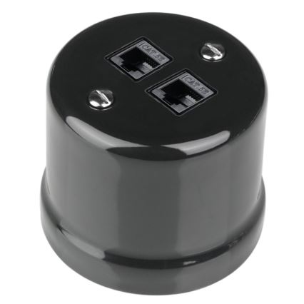 Elhard - keraamiline retro andmepesa 2×RJ45 must