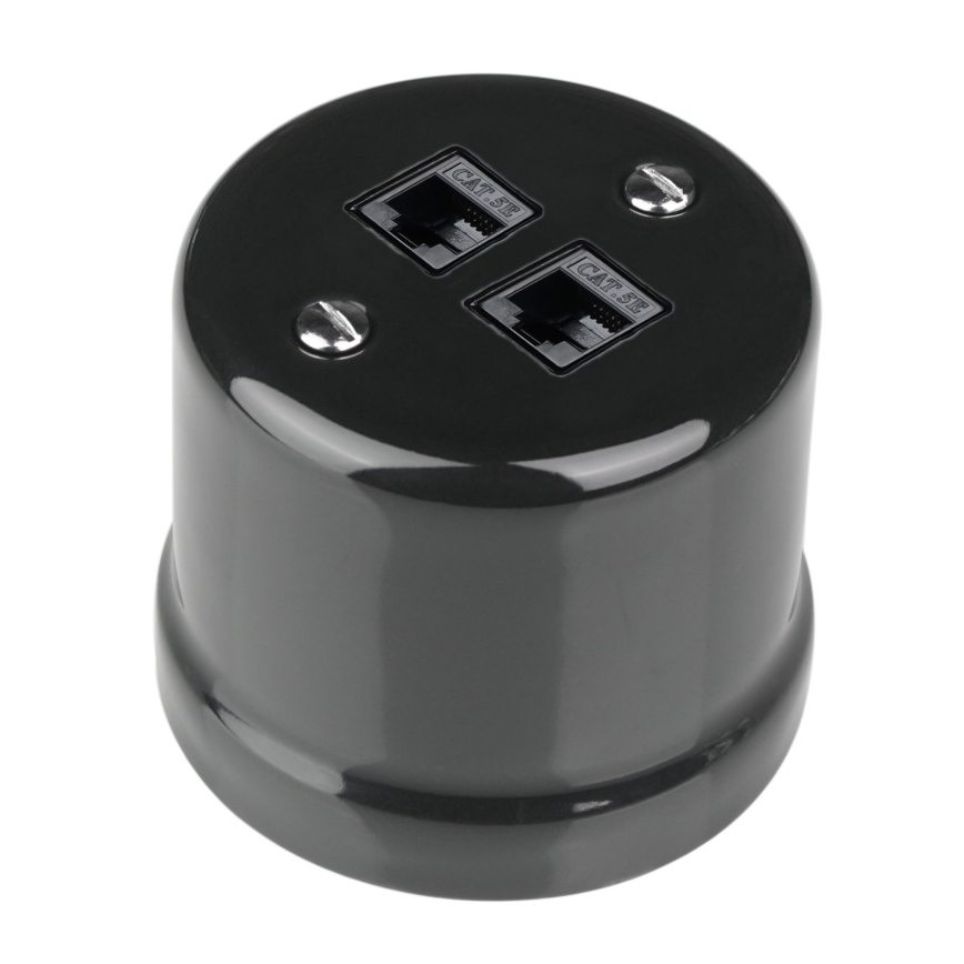 Elhard - keraamiline retro andmepesa 2×RJ45 must