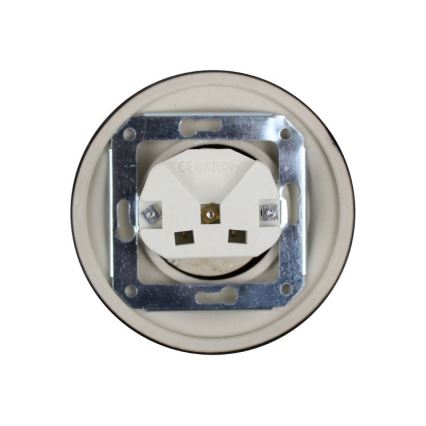 Elhard - Keraamiline retro kodune pistikupesa ilma raamita SCHUKO 230V must
