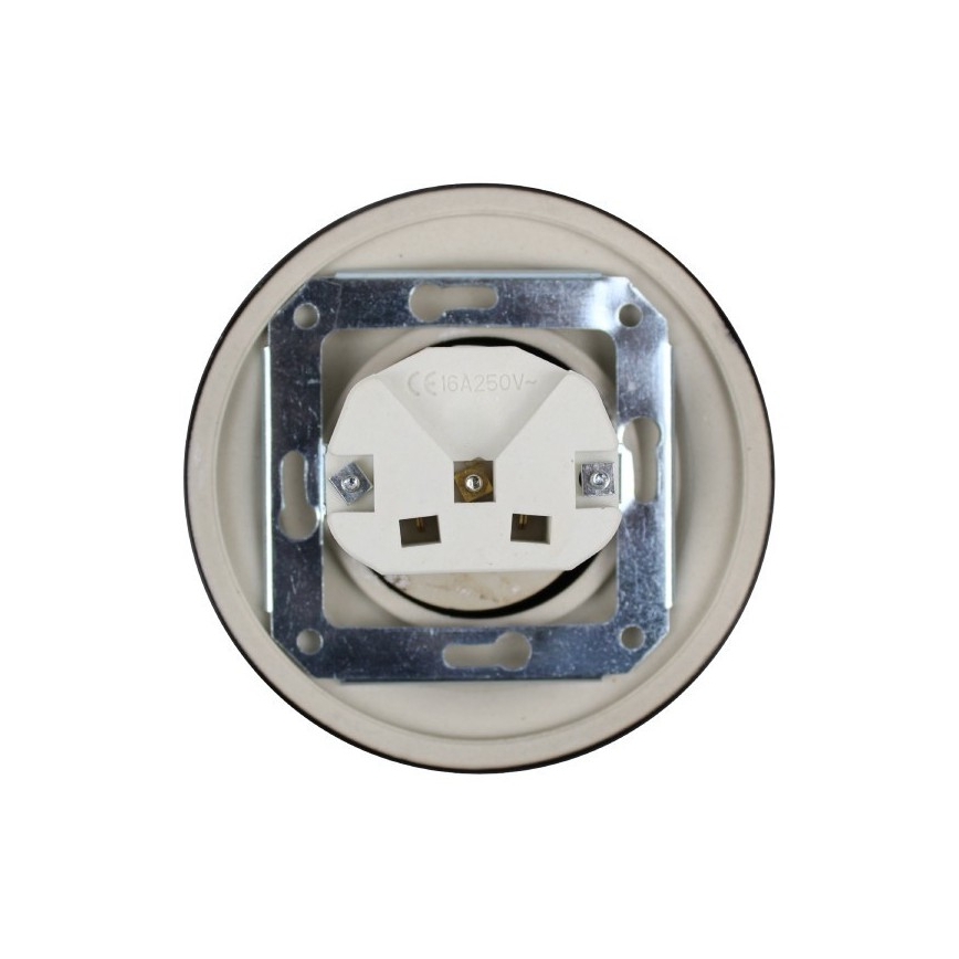 Elhard - Keraamiline retro kodune pistikupesa ilma raamita SCHUKO 230V must