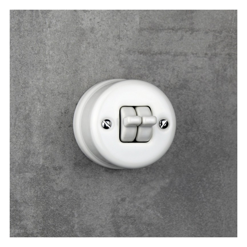 Elhard - keraamiline retroseeria lüliti kangiga nr. 5, valge