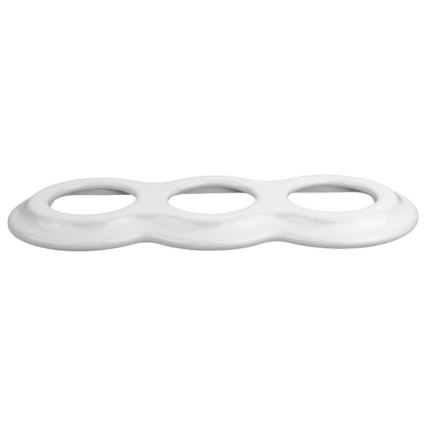 Elhard - Kolmepesaline keraamiline retro-pistikupesa koduseks kasutamiseks, raamiga, 230V, valge