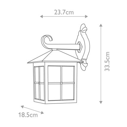 Elstead BL18-BLACK - Väli seinavalgusti WINCHESTER 1xE27/100W/230V IP43