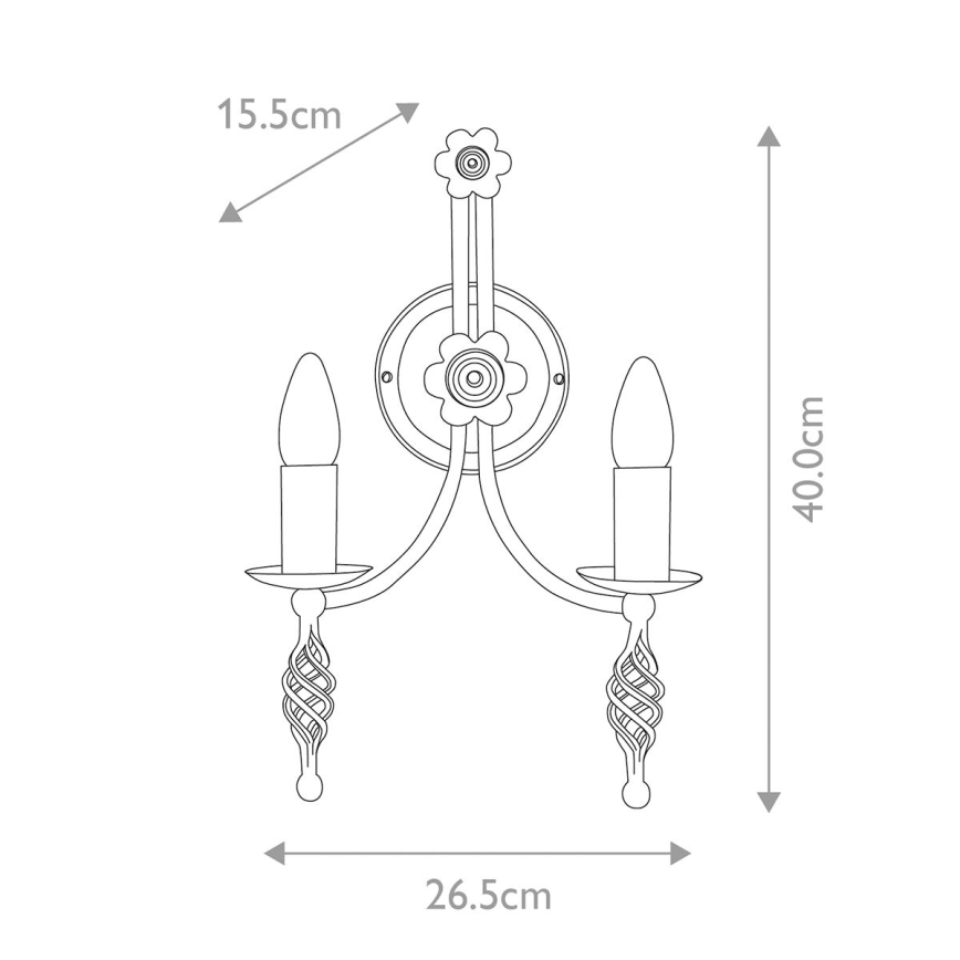 Elstead - Seinavalgusti BELFRY 2xE14/60W/230V