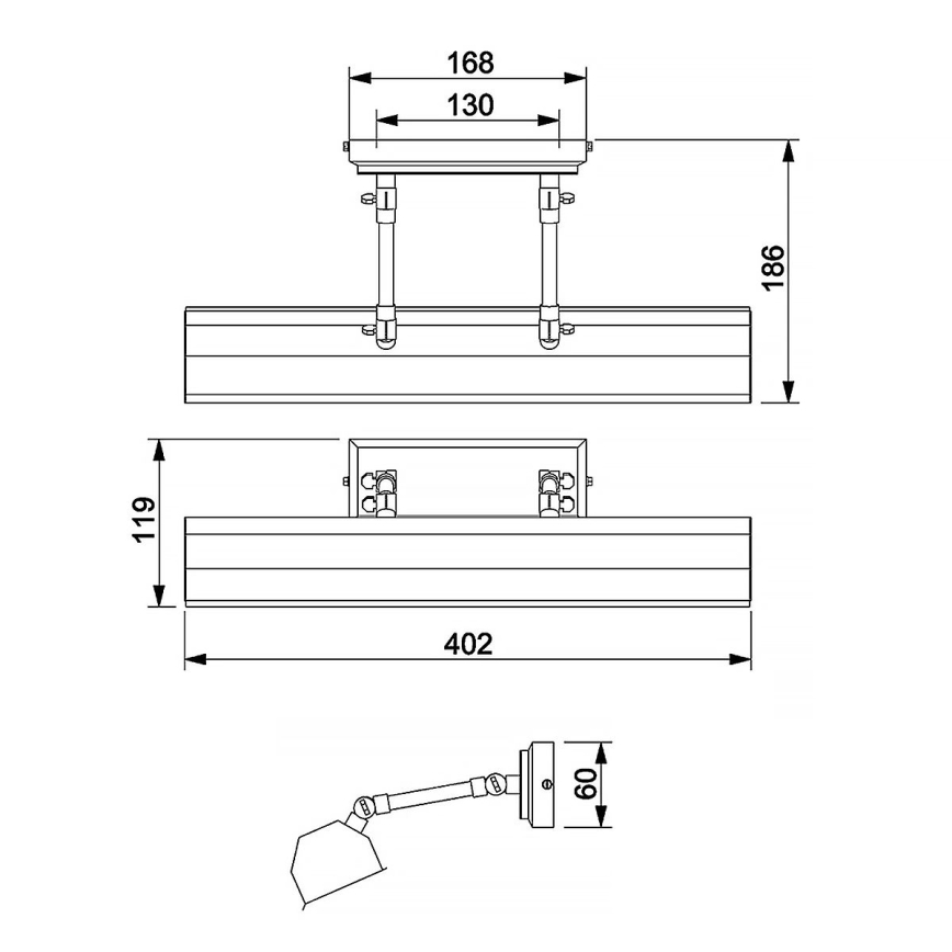 Elstead CHAWTON-PLM-AB - Pildivalgusti CHAWTON 2xE14/40W/230V messing