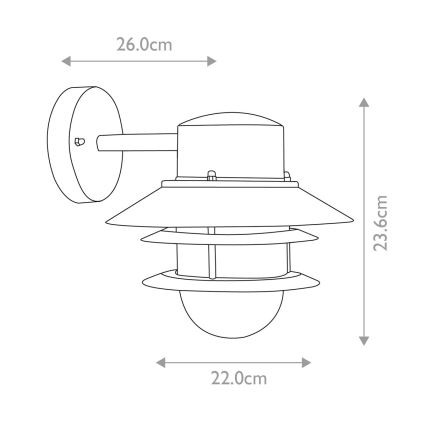 Elstead - Välisseinavalgusti COPENHAGEN 1xE27/60W/230V IP44
