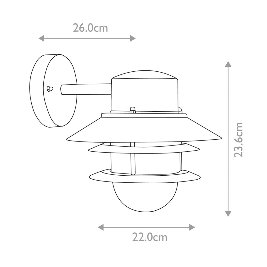Elstead - Välisseinavalgusti COPENHAGEN 1xE27/60W/230V IP44