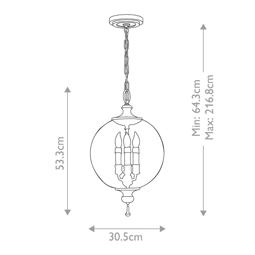 Elstead FE-ARGENTO-P - Lühter ARGENTO 3xE14/60W/230V