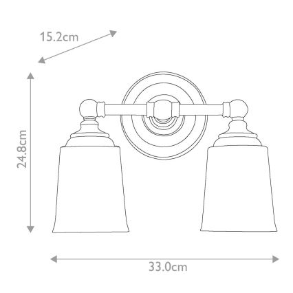 Elstead FE-HUGOLAKE2BATH - LED Seinavalgusti vannituppa HUGOLAKE 2xG9/3W/230V IP44