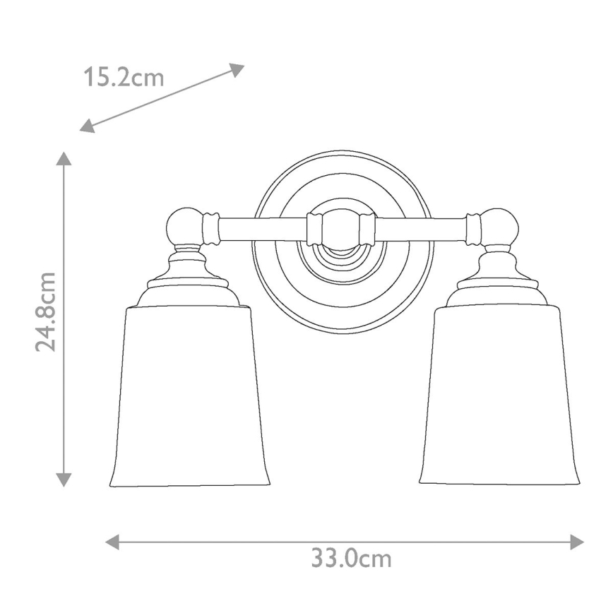 Elstead FE-HUGOLAKE2BATH - LED Seinavalgusti vannituppa HUGOLAKE 2xG9/3W/230V IP44