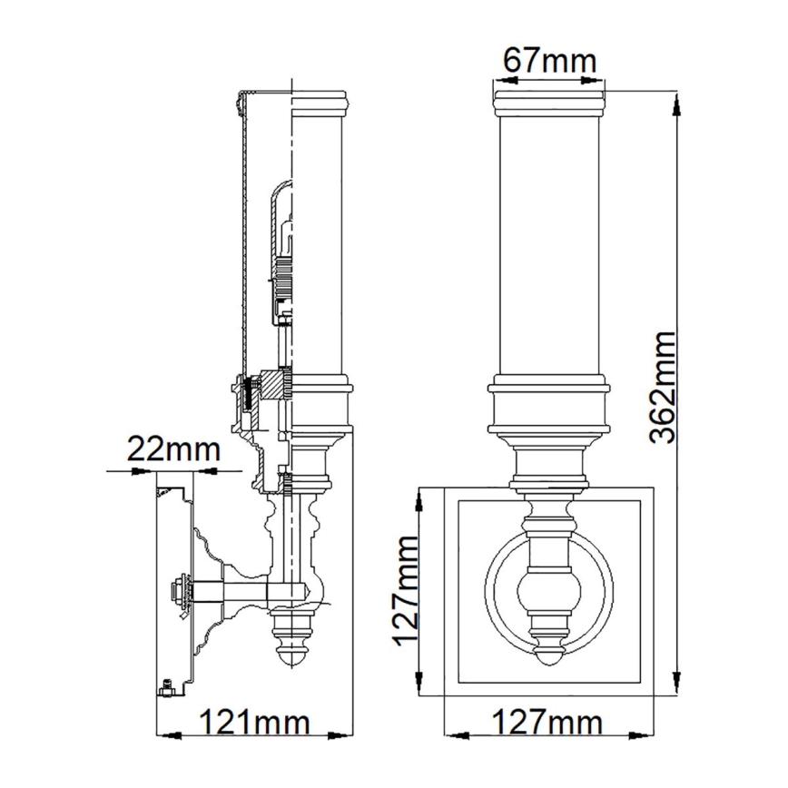 Elstead FE-PAYN-OR1-BATH - LED Seinavalgusti vannituppa PAYNE 1xG9/3W/230V IP44
