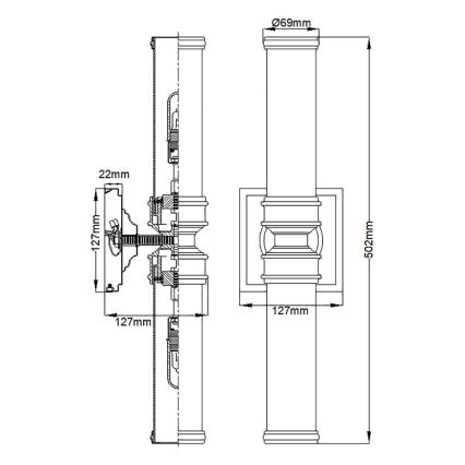 Elstead FE-PAYNE2-BATH - LED Seinavalgusti vannituppa PAYNE 2xG9/3W/230V IP44