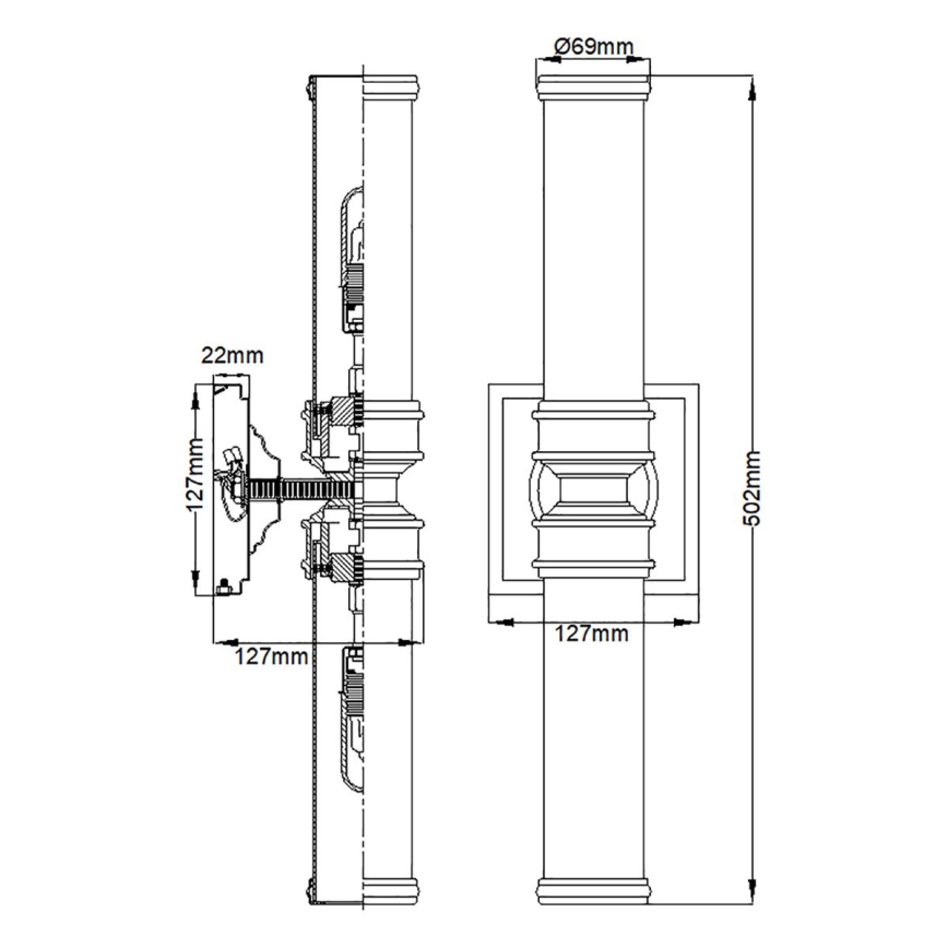 Elstead FE-PAYNE2-BATH - LED Seinavalgusti vannituppa PAYNE 2xG9/3W/230V IP44