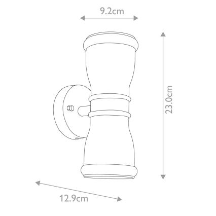 Elstead GZH-MALV - LED Väli seinavalgusti MALVERN 2xGU10/7W/230V IP44