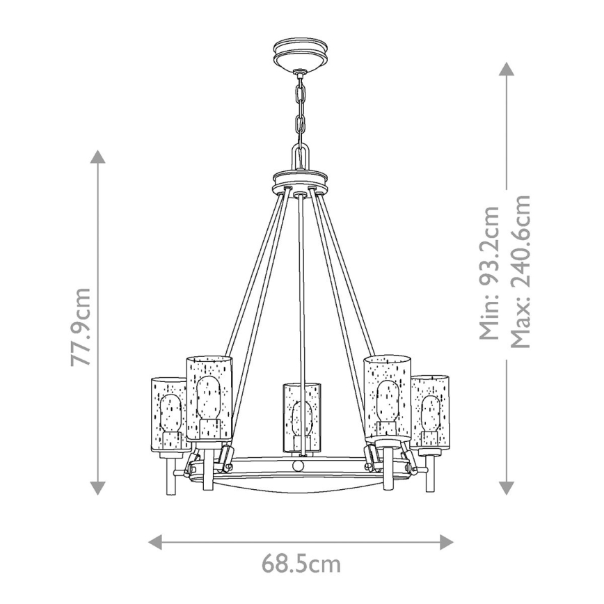 Elstead HK-COLLIER5 - Lühter COLLIER 5xE27/100W/230V