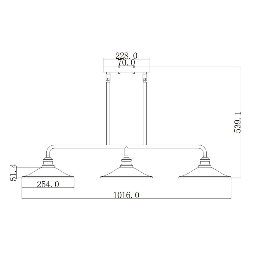 Elstead HK-RIGBY-ISLE-KZ - Lühter RIGBY 3xE27/60W/230V