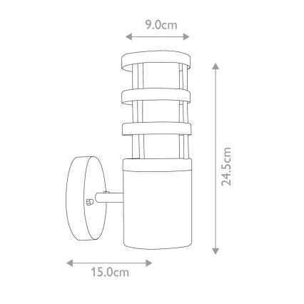 Elstead - HORNBAEK välisseinale mõeldud seinavalgusti 1xE27/60W/230V IP44 must