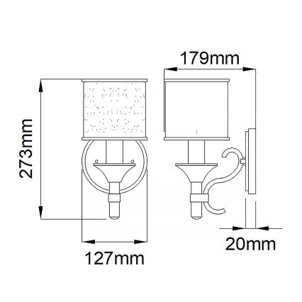 Elstead KL-LACEY1-MB - Seinavalgusti LACEY 1xE14/60W/230V