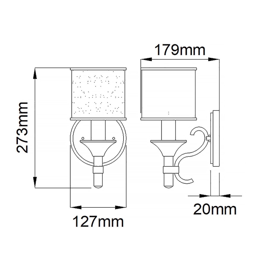 Elstead KL-LACEY1-MB - Seinavalgusti LACEY 1xE14/60W/230V