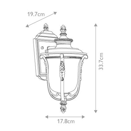 Elstead KL-LUVERNE2-S - Väli seinavalgusti LUVERNE 1xE27/100W/230V IP44