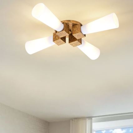 Elstead - kroonlühter varrega KRISTY 4xE27/40W/230V vaskviimistlusega