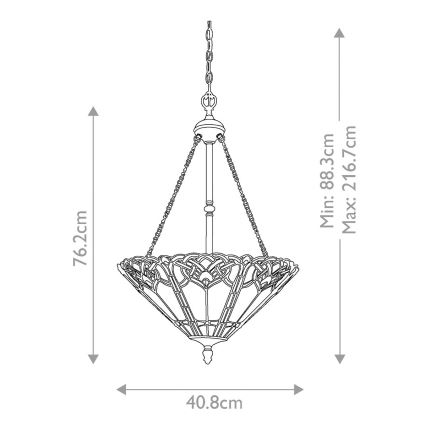 Elstead - Tiffany BELLE ketiga lühter 3xE27/100W/230V