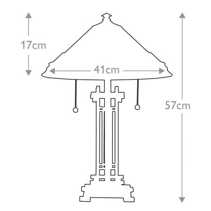 Elstead - laualamp Tiffany CHASTAIN 2xE27/60W/230V