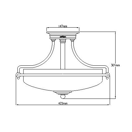 Elstead - Pinnale kinnitatav lühter GRIFFIN 3xE27/100W/230V läikiv kroom