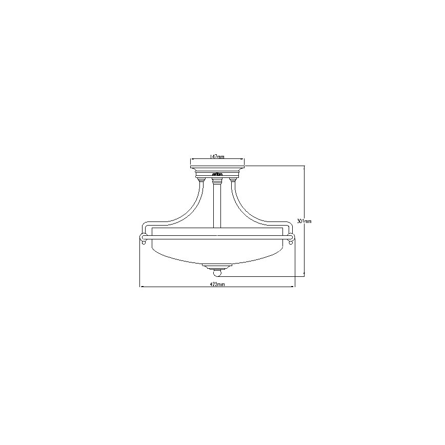Elstead - Pinnale kinnitatav lühter GRIFFIN 3xE27/100W/230V läikiv kroom