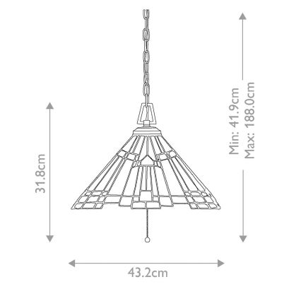 Elstead - Ketiga rippuv Tiffany INGLENOOK lühter 3xE27/60W/230V