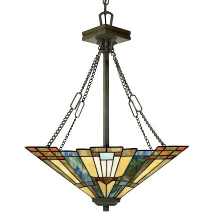 Elstead - Tiffany-stiilis kettaga ripplühter INGLENOOK 3xE27/100W/230V