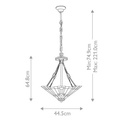 Elstead - Tiffany-stiilis kettaga ripplühter INGLENOOK 3xE27/100W/230V