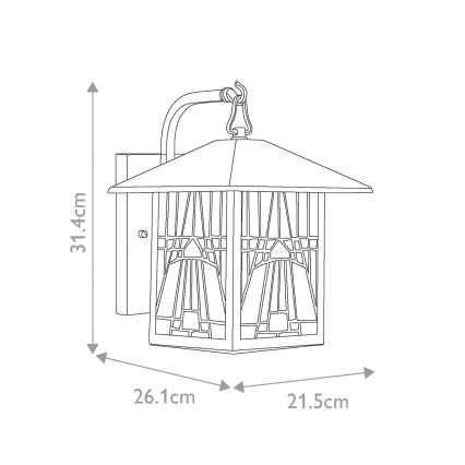 Elstead - Välisseinavalgusti Tiffany INGLENOOK 1xE27/60W/230V IP44